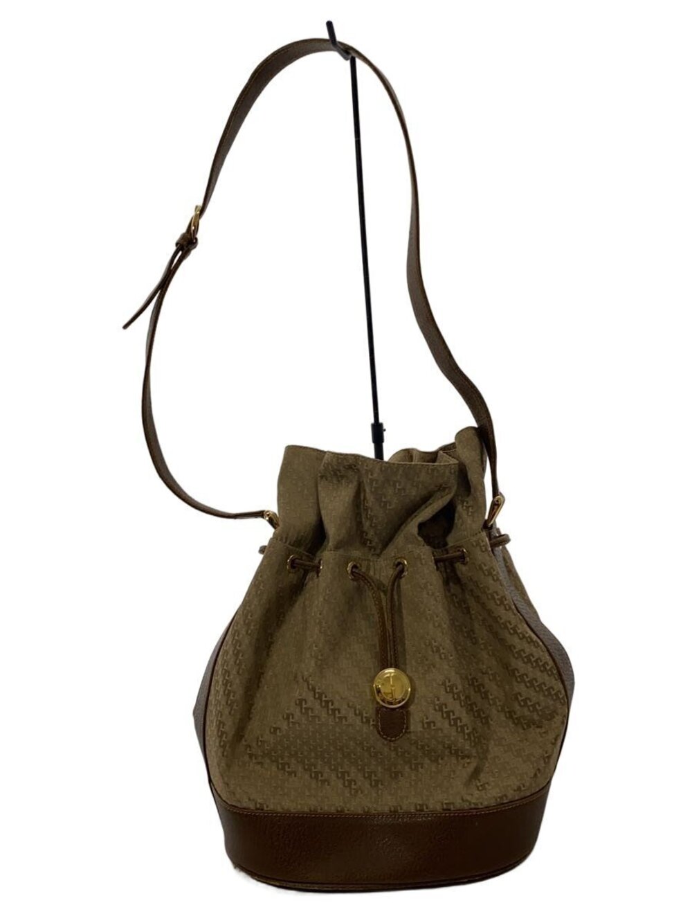 Gucci bucket bag GG monogram canvas brown leather
